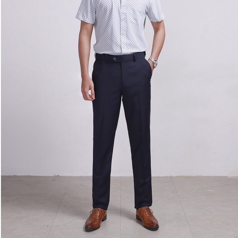 Quần tây nam công sở Aristino quần âu nam màu xanh tím than dáng regular fit chất polyester cao cấp chính hãng ATR00708