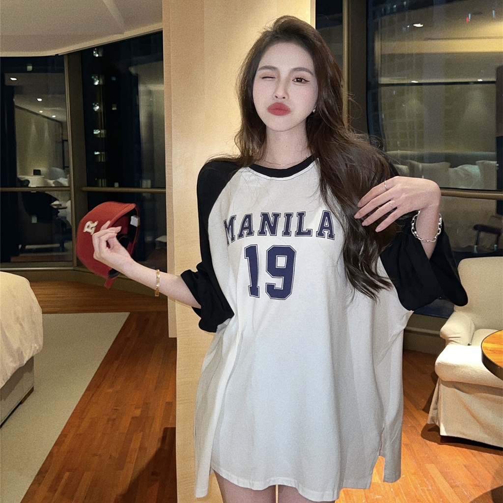 Áo Thun Nữ Tay Ngắn Dáng Rộng In Số