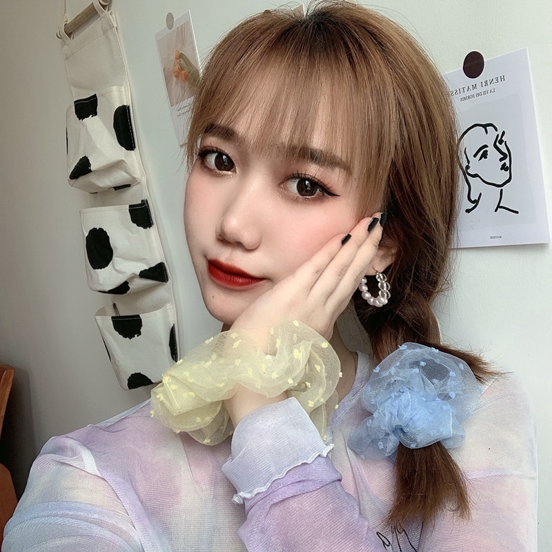 Dây Buộc Tóc Co Giãn Phối Ren Hoa Xinh Xắn Cho Nữ