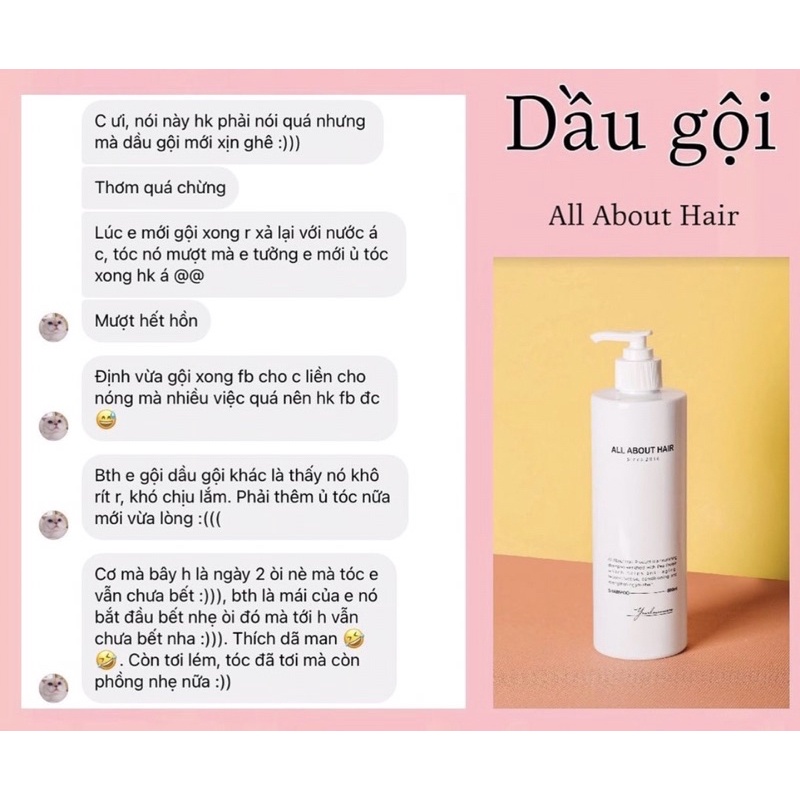 DẦU GỘI ALL ABOUT HAIR GIẢM RỤNG, GIẢM BẾT TÓC - TẶNG KÈM QUÀ