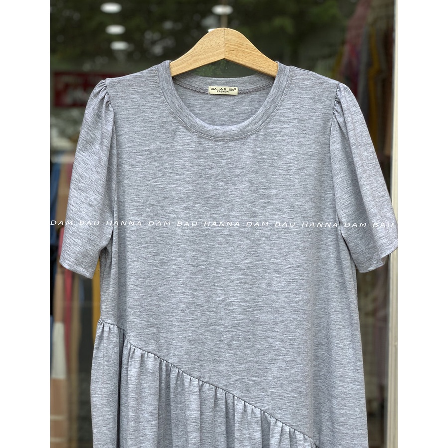 [HANNA -Size 40-75kg ] Đầm bầu thun cotton mặc ở nhà vải cotton lạnh loại 1vải mềm mát đường may chắc chắn lên dáng đẹp