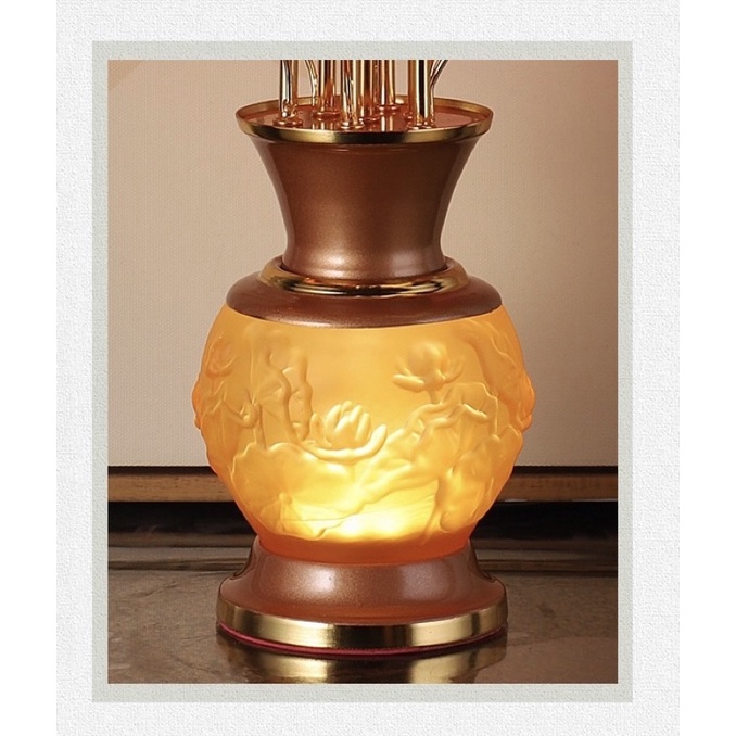 CÂY ĐÈN LED HOA SEN LƯU LY THỜ CÚNG TRANG TRÍ