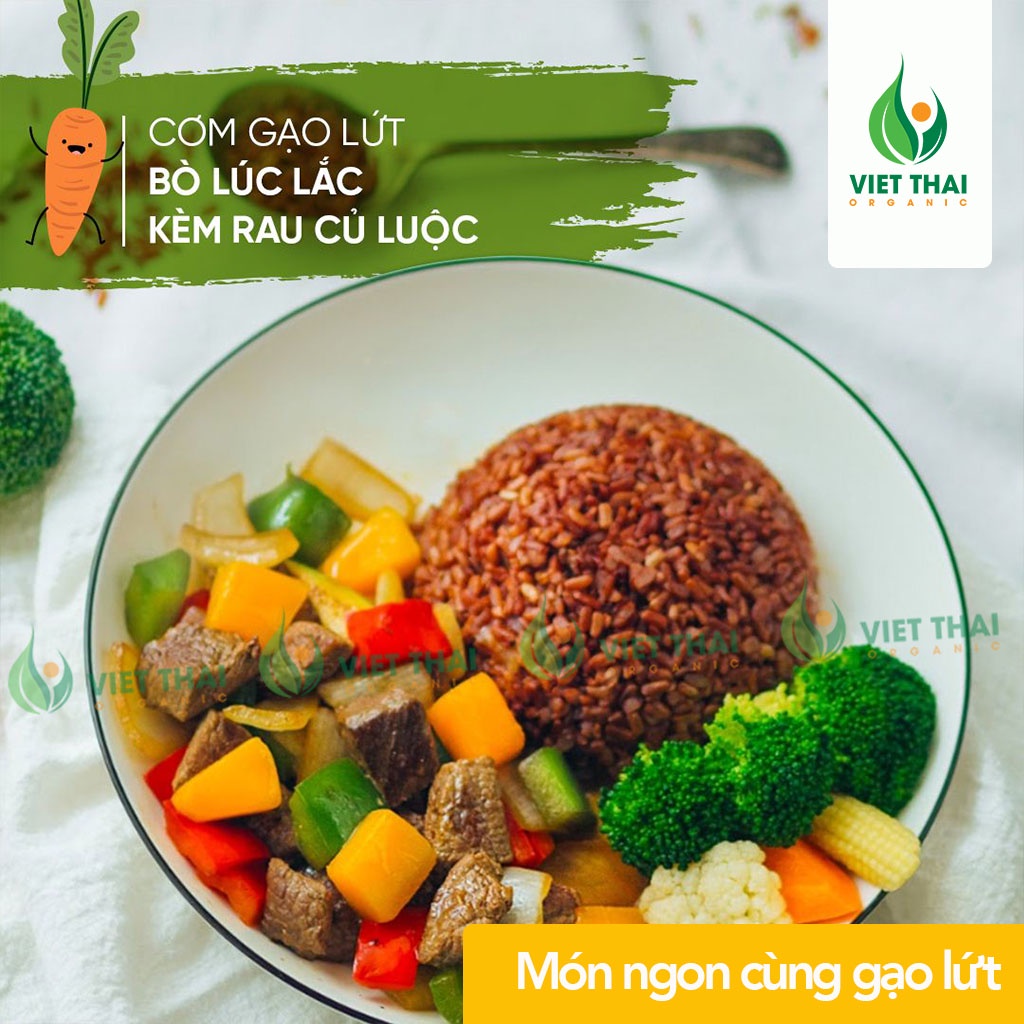 Gạo Lứt Đỏ Giảm Cân / Eat Clean Siêu Dẻo, Mềm, Thơm (Hộp 1kg) Phúc Xuân