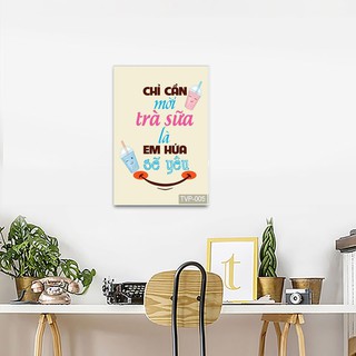 Tranh treo tường tranh trang trí quán trà sữa THD02 (Tặng đinh 3 chân)