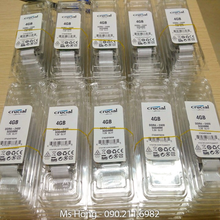 Ram laptop 4GB DDR4 2666, Ram laptop 4GB DDR4 bus 2666,Ram Laptop 4GB PC4-2666,hãng Micron Crucial Mỹ, bảo hành 3 năm