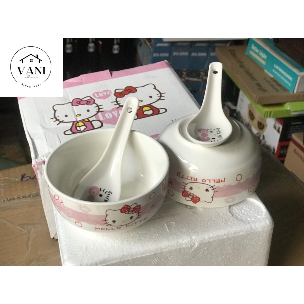 BỘ 2 CHÉN MUỐNG HELLO KITTY SIÊU ĐẸP