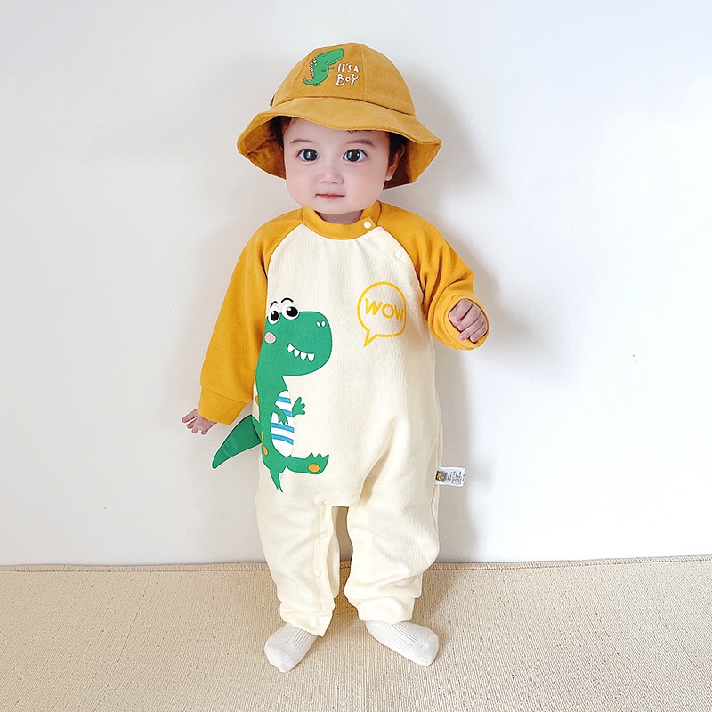 Bộ Áo Liền Quần Cotton Dễ Thương Cho Trẻ Sơ Sinh