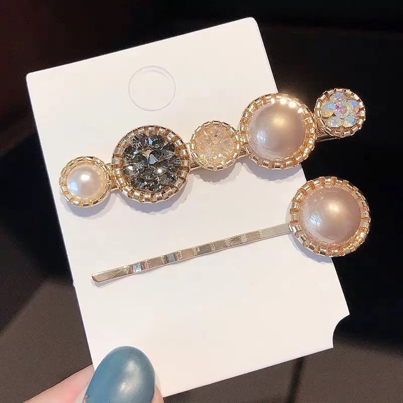 Set Kẹp Tóc Mái Đính Đá Nhân Tạo Cute Phong Cách Hàn Quốc Dễ Thương KC40 JOLY