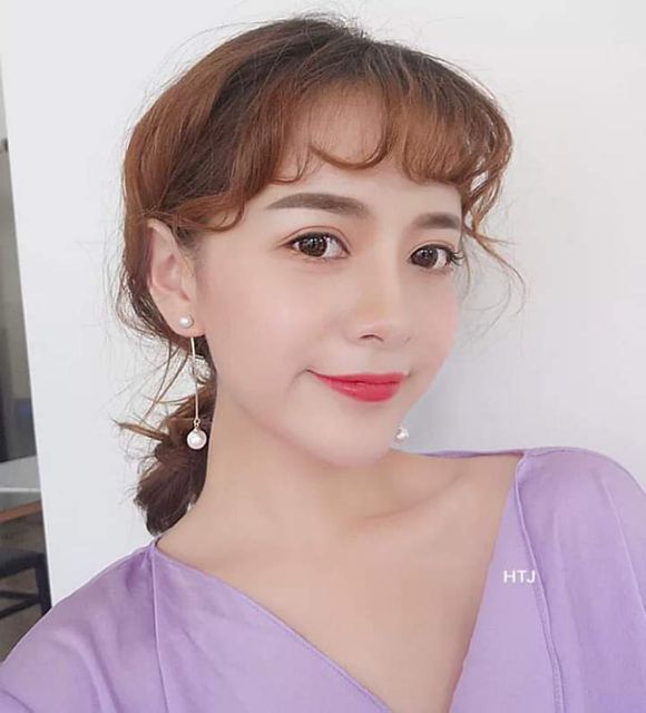 Bông tai bạc Bông bạc 925 tua ngọc nhân tạo Van Jewelry V10625