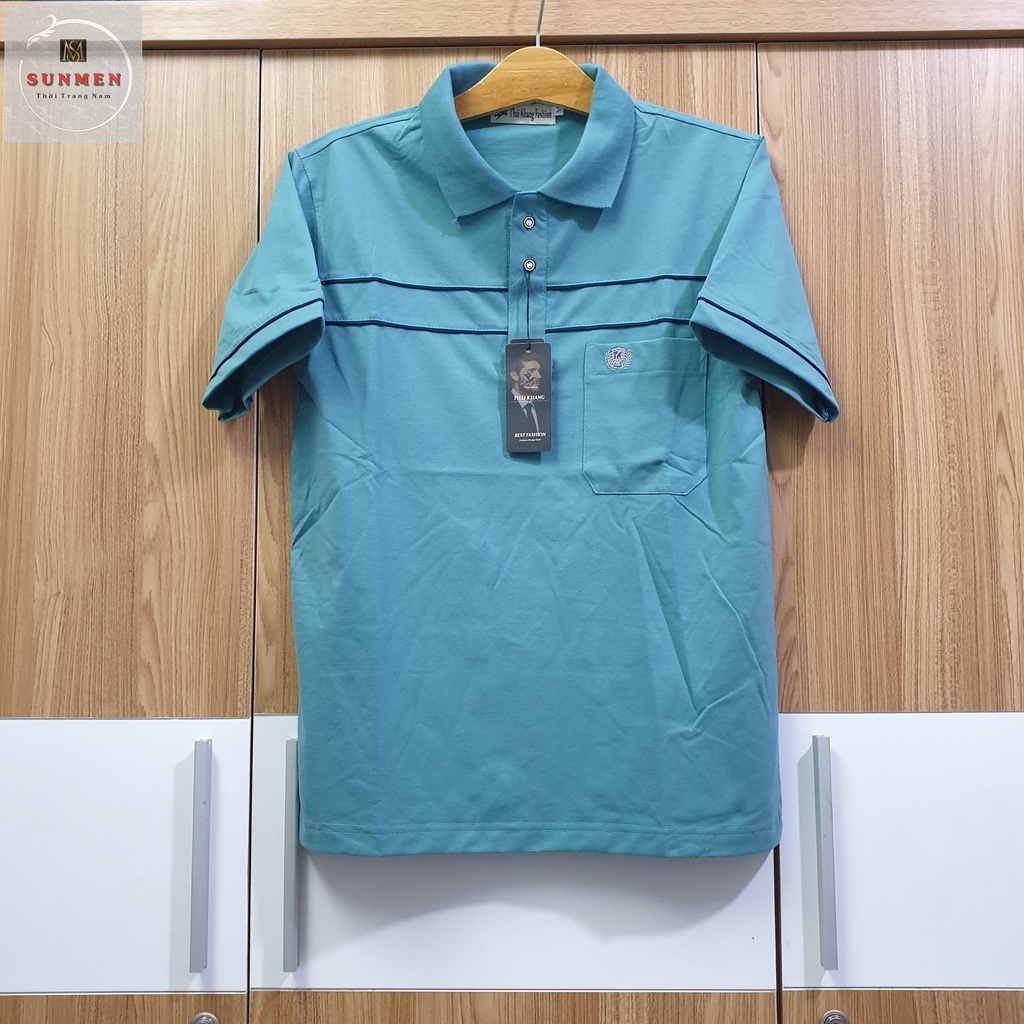 [HCM] Áo Thun Nam Polo Cổ Trụ Trung Niên Cao Cấp Vải Cotton Loại Trơn From Rộng Tay Lỡ SUNMEN Đủ Màu Size Từ 50 - 80kg