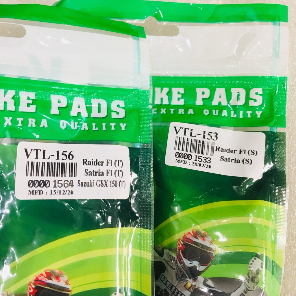 CẶP BỐ THẮNG VITAL RAIDER FI,SATRIA FI TRƯỚC/SAU (MÃ 156/153)