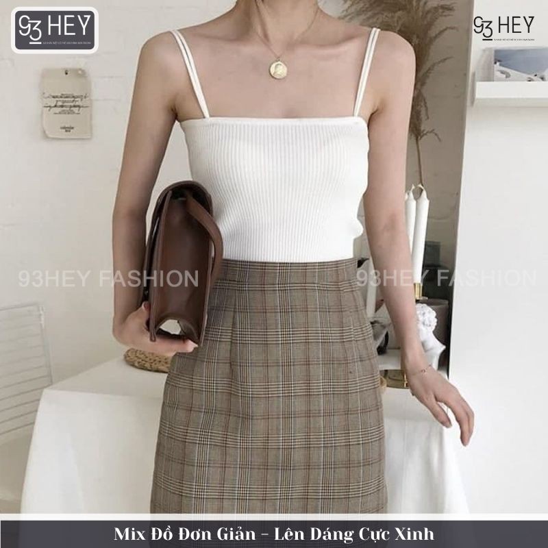 Áo Hai Dây Dệt Kim Len Tăm Màu Trơn Thời Trang Hàn Quốc 93HEY AHD01 | BigBuy360 - bigbuy360.vn