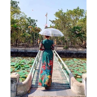 ÁO DÀI LỤA VÂN GỖ CAO CẤP