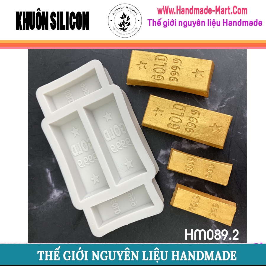 Khuôn silicon hình thỏi vàng dùng làm bánh kẹo mềm - Khuôn làm socola hình thỏi vàng đủ kích thước - HM089