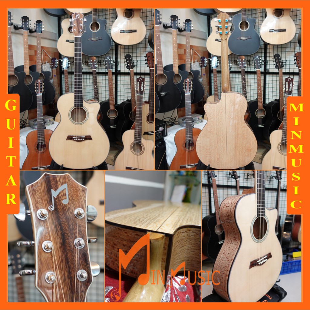 Đàn Guitar Acoustic Gỗ Sồi Pháp Nhập Khẩu I Hàng cao cấp Âm Thanh Vang bấm nhẹ tay Hàng việt nam bảo hành 12 tháng