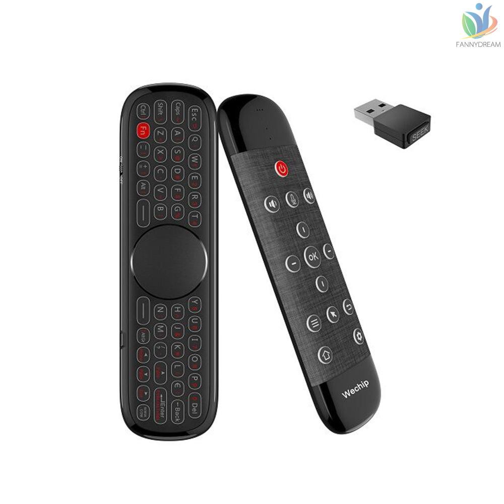Bàn phím không dây Chuột bay kiêm bàn phím mini không dây Wechip W2 Pro điều khiển từ xa bằng giọng nói 2.4G có mic cho
