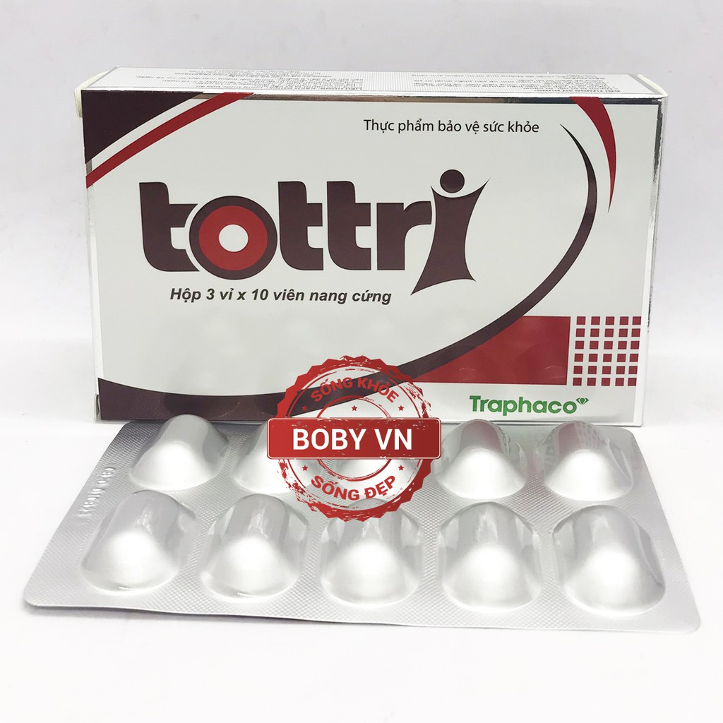 TOTTRI - Hỗ trợ cho người bị bệnh Trĩ - Chính hãng Traphaco -  (Hộp 3 vỉ x 10 viên nang cứng)