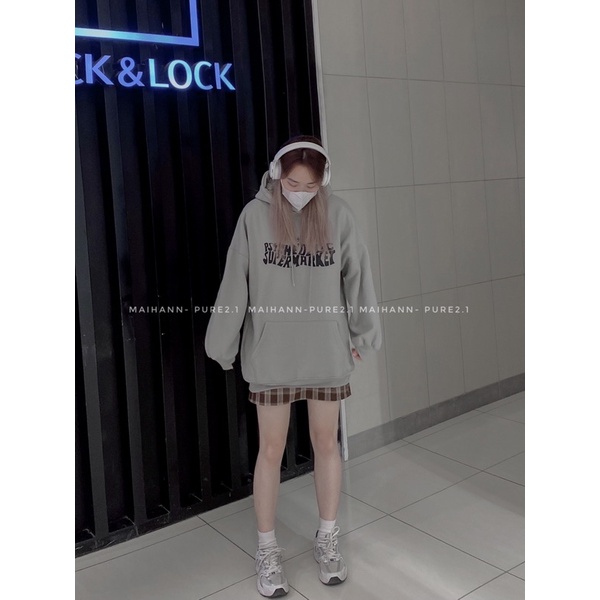 Áo hoodie nỉ lót bông chữ Supermaket | BigBuy360 - bigbuy360.vn