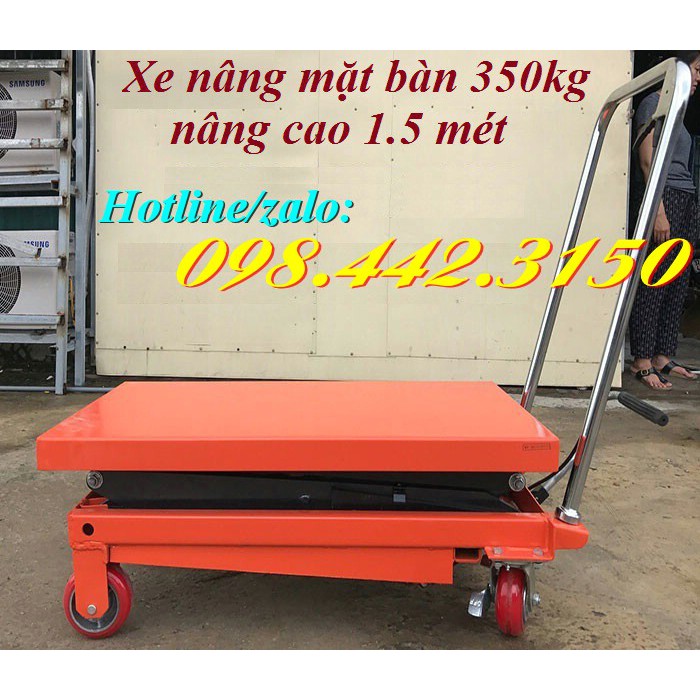 Xe nâng mặt bàn 350kg nâng cao 1.5 mét