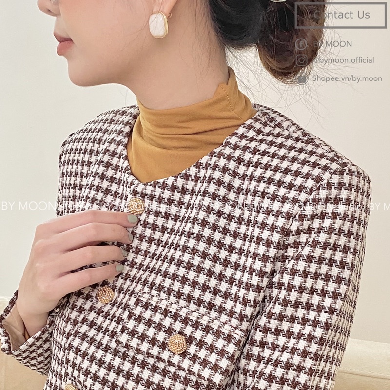 Áo khoác dạ Tweed nữ mỏng thời trang thiết kế ảnh thật BY MOON - AK002