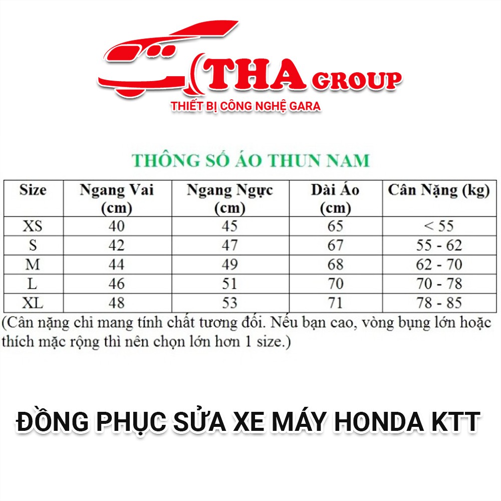 Đồng Phục Sửa Xe Máy Honda KTT Hàng May Theo Hãng