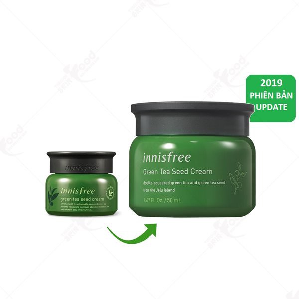 [New 2019] Kem Dưỡng Cấp nước, Phục Hồi Da Mụn Hạt Trà Xanh Innisfree Green Tea Seed Cream 50ml