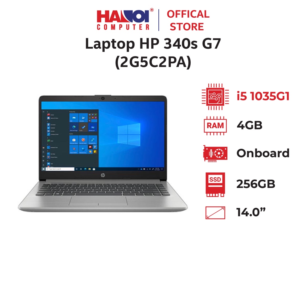 Laptop HP 340s G7 (2G5C2PA) (i5 1035G1/4GB RAM/256GB SSD/14 FHD/Win/Xám)