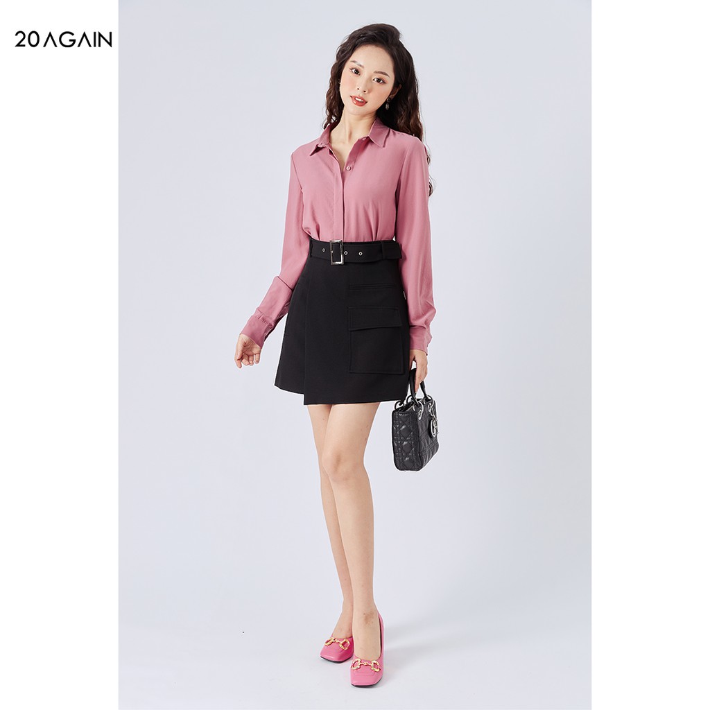 [Mã WABRAG99 giảm 10% đơn 99K] Chân váy công sở dáng A 20AGAIN hàng thiết kế túi ốp trẻ trung JAA1206 | BigBuy360 - bigbuy360.vn