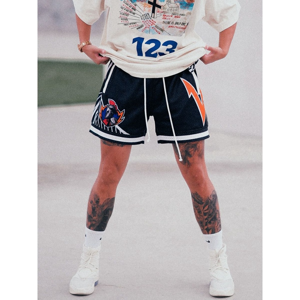 Reserff GSW Quần Short Hai Lớp Lưới Hai Lớp Màu Vàng Đồng Chính Hãng Của Bang Warriors Retro Mỹ