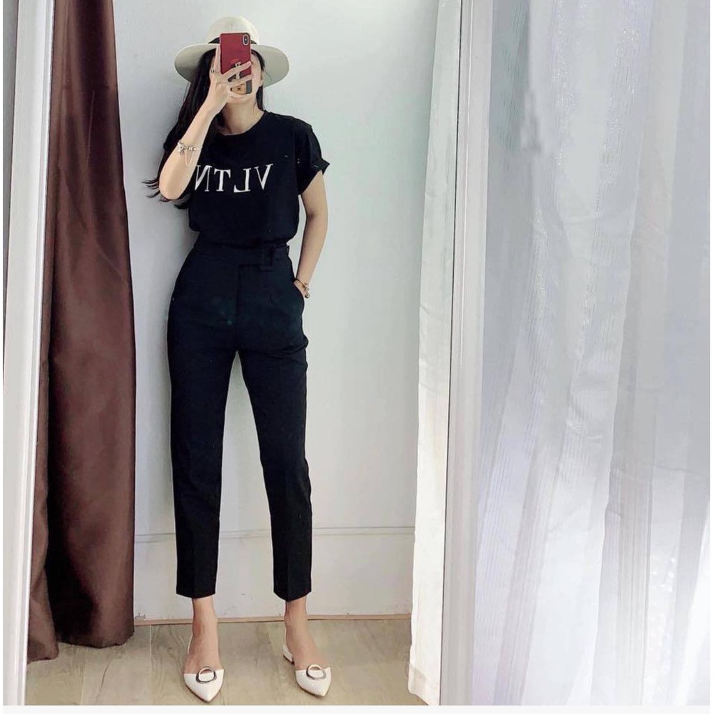 Quần trơn đai vuông cúc lệch | BigBuy360 - bigbuy360.vn