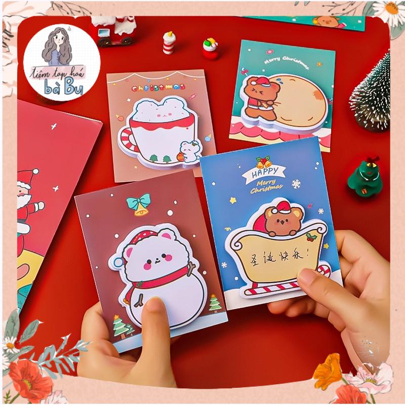 Tệp 30 tờ sticky note sẵn keo dán dùng để ghi chú chủ đề Giáng Sinh