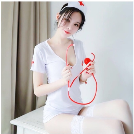 Bộ cosplay cô y tá hở lưng quyến rũ