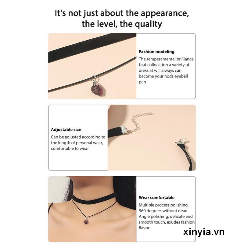 Vòng cổ Xương Quai Xanh Hình Trái Tim Đôi Phong Cách Retro Ngọt Ngào