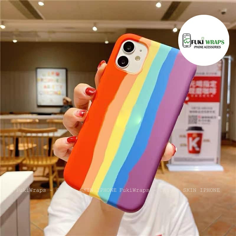 Ốp lưng Chống Bẩn cầu vồng Full Viền Dành Cho 6plus 7plus 8plus x xs xsmax 11 11pro 11promax XR FukiShop