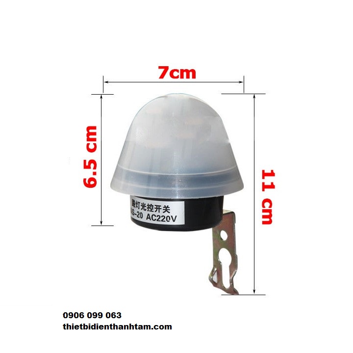 [AS-20] Công tắc cảm biến ánh sáng 220VAC 10A, có mũ chống mưa