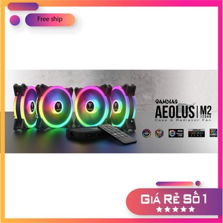 BỘ KIT 4 FAN LED RGB + HUB GAMDIAS M2-1204R - CHÍNH HÃNG