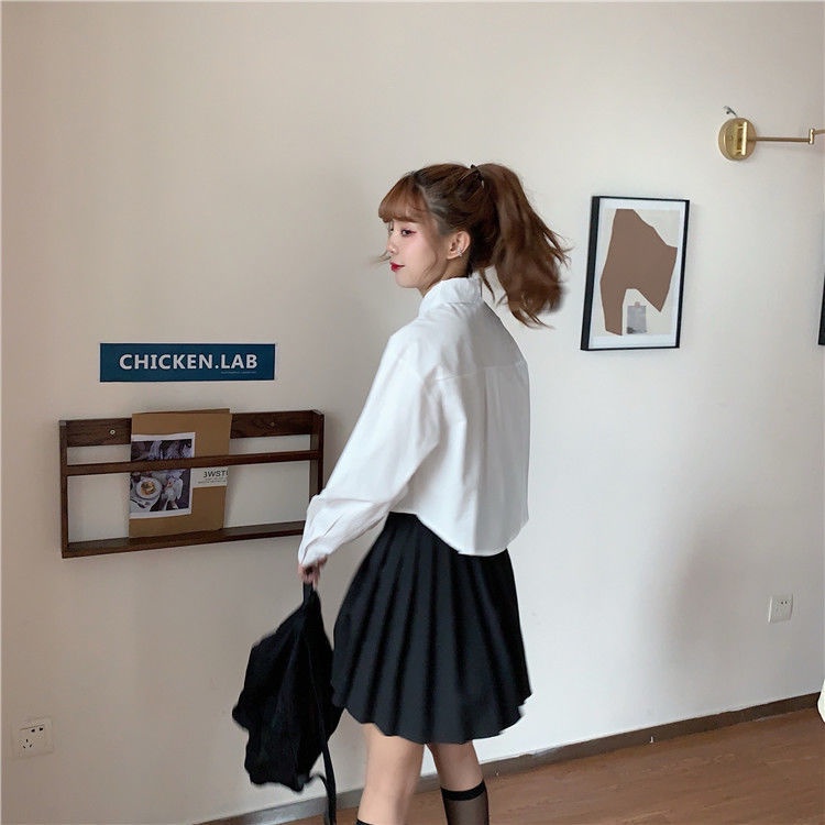 Áo Sơ Mi Dài Tay Thiết Kế Mới Kiểu Dáng Đơn Giản Thời Trang Theo Phong Cách Hàn Quốc Cho Nữ