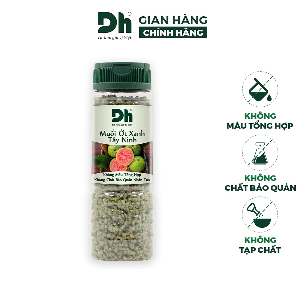 Muối ớt xanh Tây Ninh DH Foods hạt to gia vị chấm hoa quả loại 1 thơm ngon 60/120gr