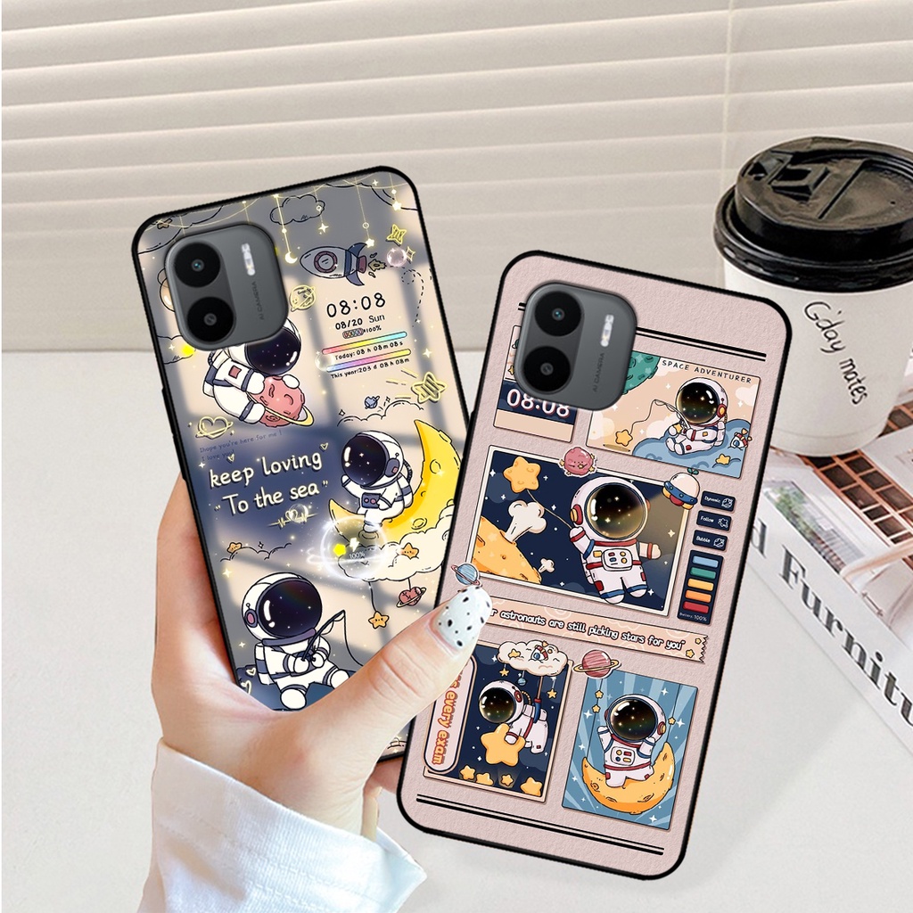 Ốp lưng Xiaomi Redmi A1 hình gấu, vũ trụ ngân hà chibi. ốp chống sốc bền đẹp