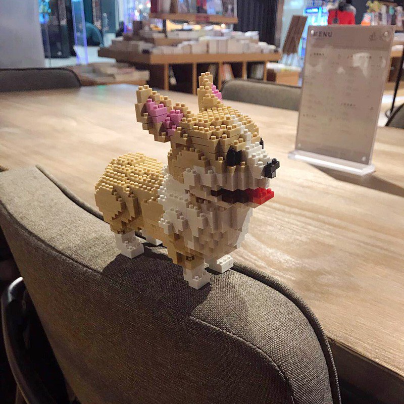 HOT-Mô hình lego mô phòng chú chó CORGI ngộ nghĩnh đáng yêu
