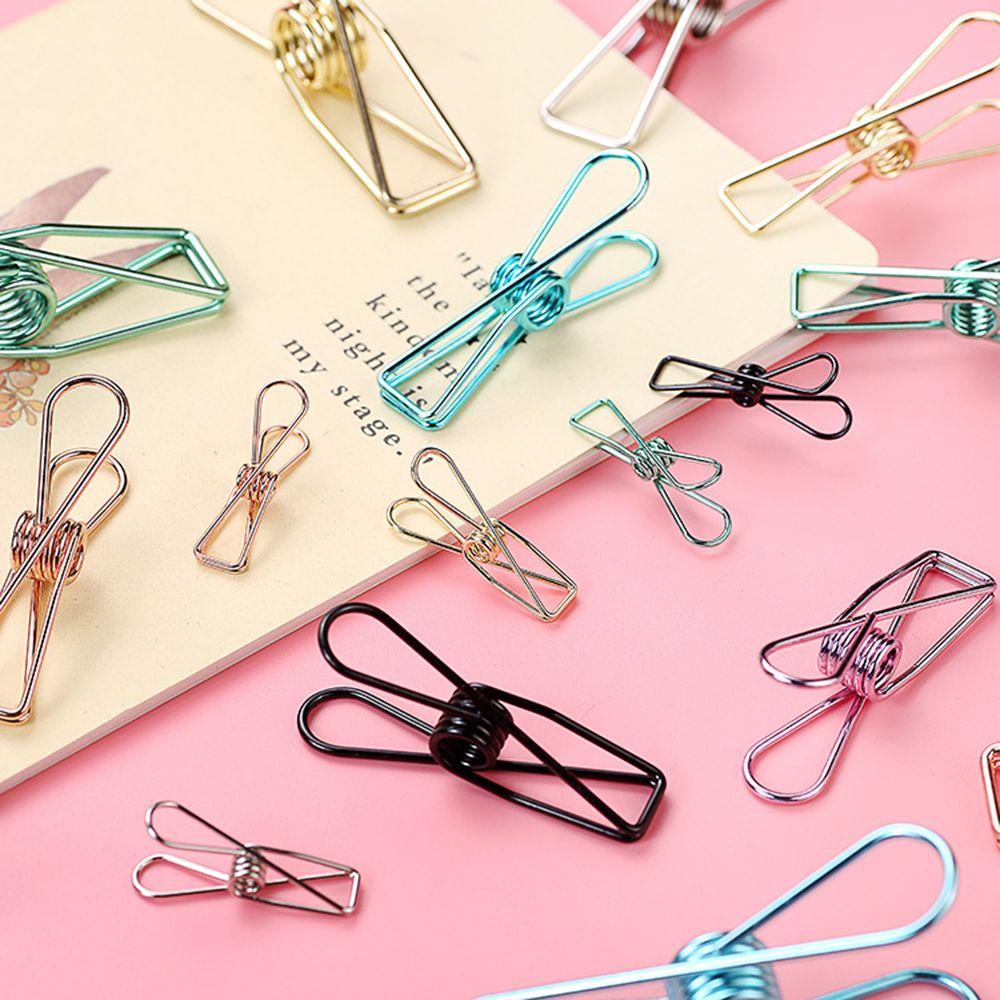 CHOOKEY Set 3 Kẹp Giấy Kim Loại Màu Trơn Thời Trang