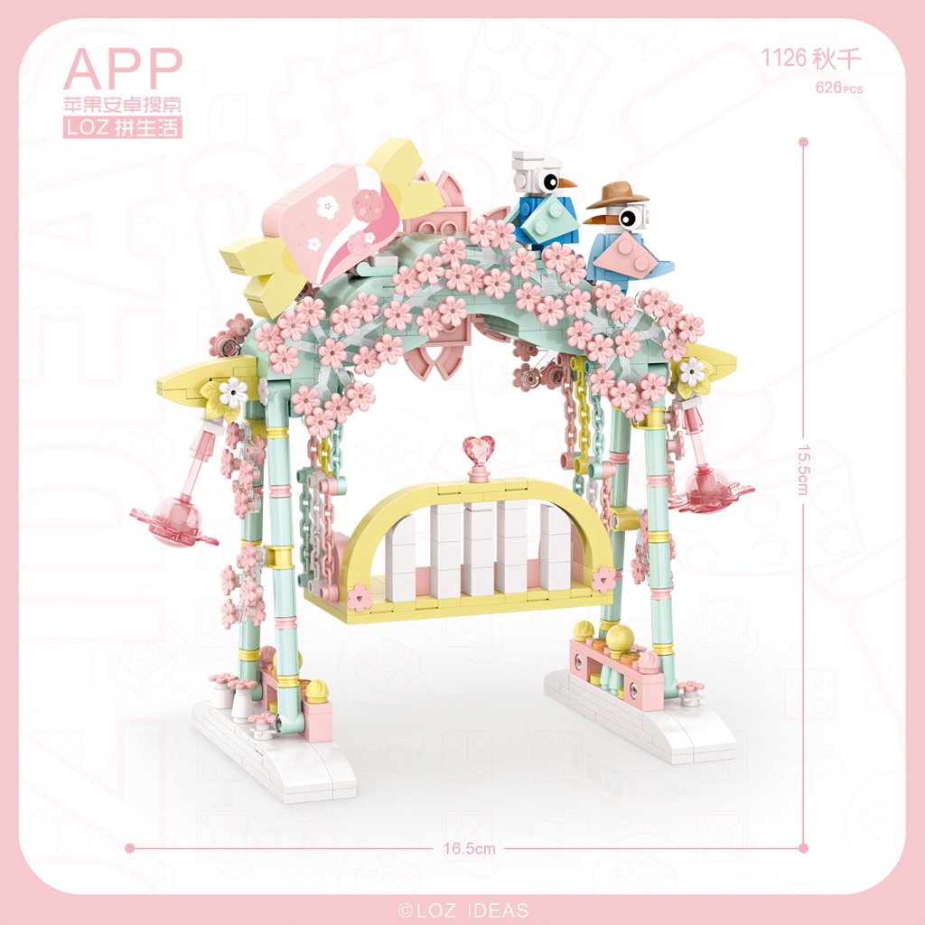 LOZ Đồ Chơi Lắp Ráp Mô Hình Máy Bay Mini 1126 Xích 1124