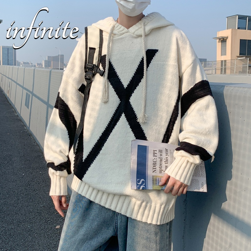 Aokang Áo Hoodie Dệt Kim In Chữ jacquard Phong Cách hip hop Nhật Bản Thời Trang Thu Đông Dành Cho Nam