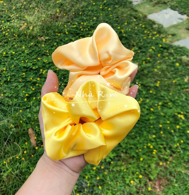 Com bo 4 dây buộc tóc scrunchies phi bóng siêu xinh