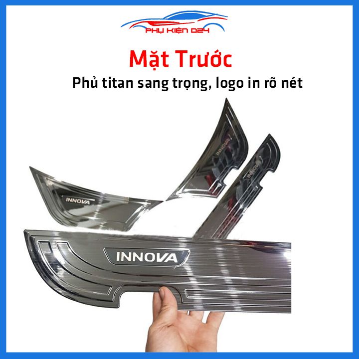 Bộ ốp tapli Innova 2017-2018-2019-2020-2021-2022 vân Titan chống xước va đập khi mở cửa và làm đẹp xe