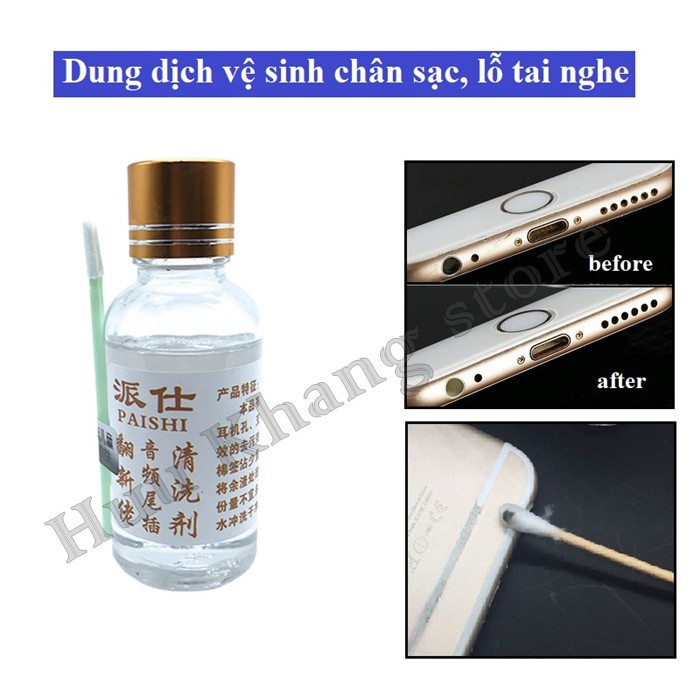 Dung dịch vệ sinh chân sạc, lỗ tai nghe