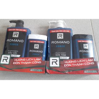 Combo gồm 1 chai gội và 1 chai tắm Romano Force 650g có tặng kèm