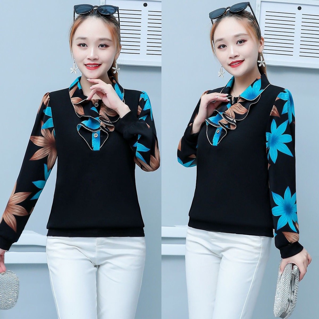 Áo Thun Tay Dài Dáng Rộng Phong Cách Phương Tây Thời Trang Mùa Hè Cho Phụ Nữ Trung Niên