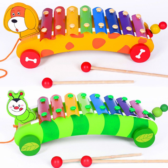 Đồ chơi gỗ - Đàn Xylophone hình xe cún kéo Vivitoys