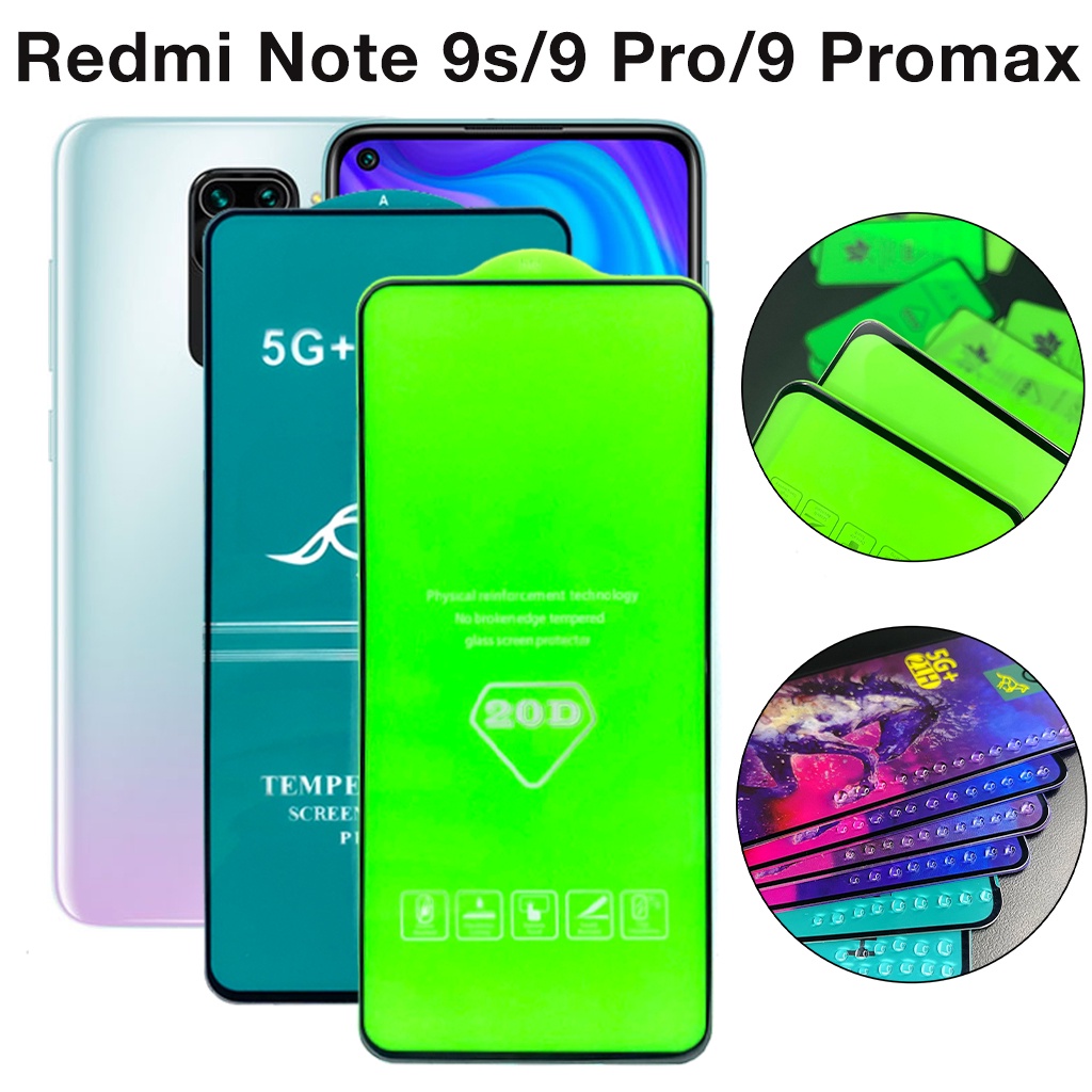 Kính cường Lực Redmi Note 9s 9 Pro 9 Promax full Màn trong suốt chống rơi vỡ cảm ứng mượt tặng kèm khăn lau màn hình